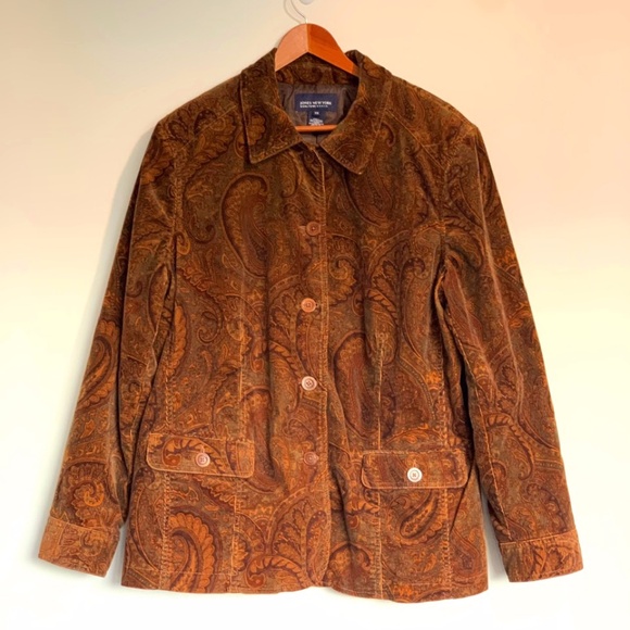 Jones New York Jackets & Blazers - Vintage Jones New York Paisley Corduroy Jacket SIZE 2X